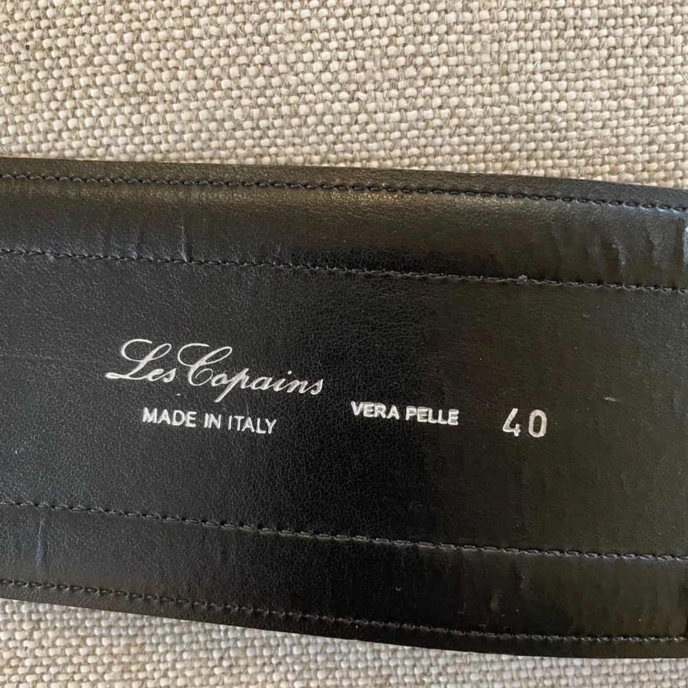 Les Copains Made in Italy Wide Patent Leather Fashion Belt in Brown‎ Size 40